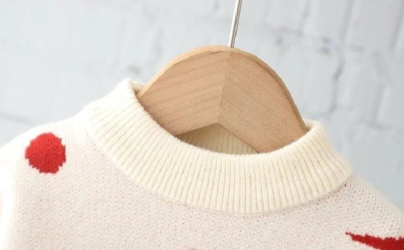 New Kids Christmas Sweaters Winter Girls Print Knit Clothes Children Xmas Cotton Pullover Autumn Warm Knitwear Tops 1 - 6 Years - PratSN
