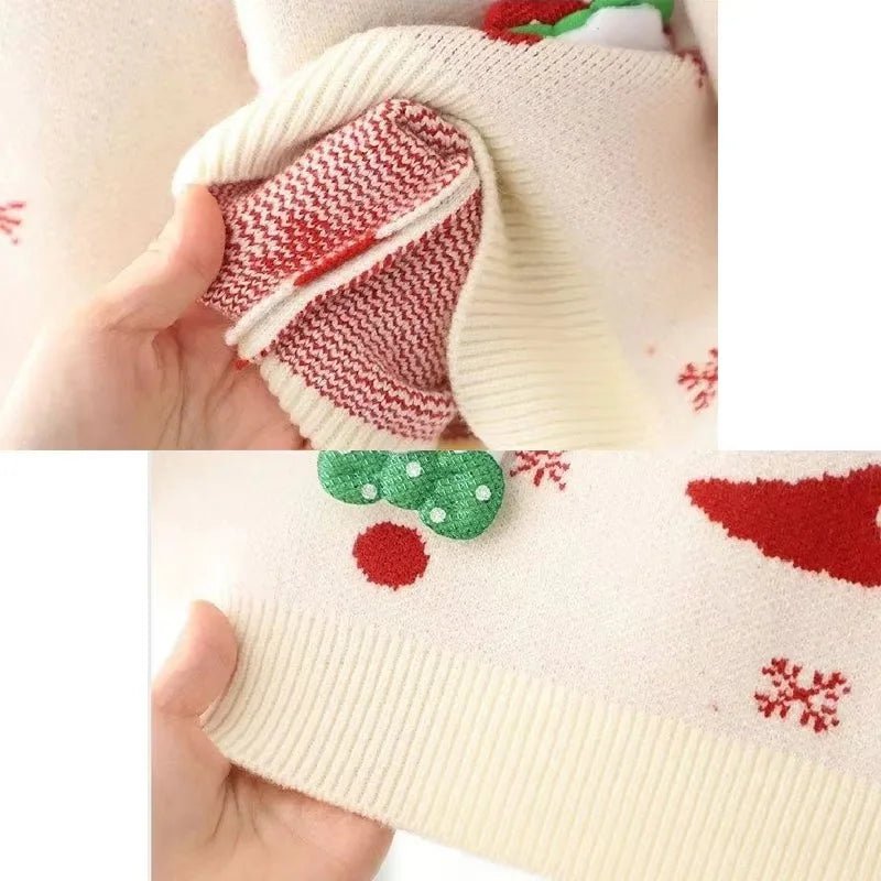 New Kids Christmas Sweaters Winter Girls Print Knit Clothes Children Xmas Cotton Pullover Autumn Warm Knitwear Tops 1 - 6 Years - PratSN