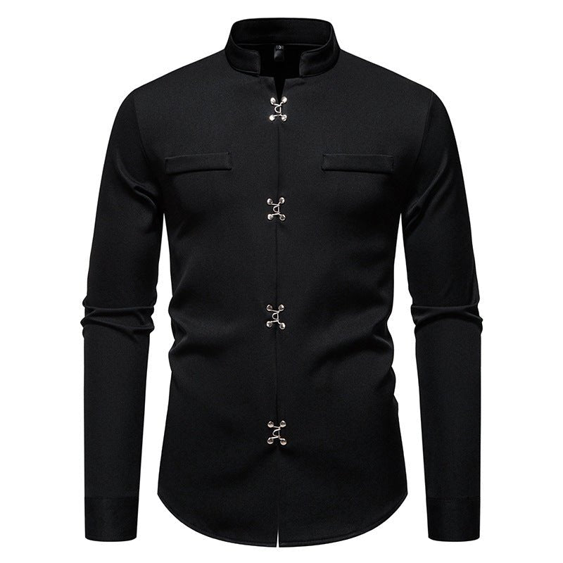 New Men's Long - sleeved Shirt High - grade Ruan Handsome Loose Casual Shirt Trendy - PratSN