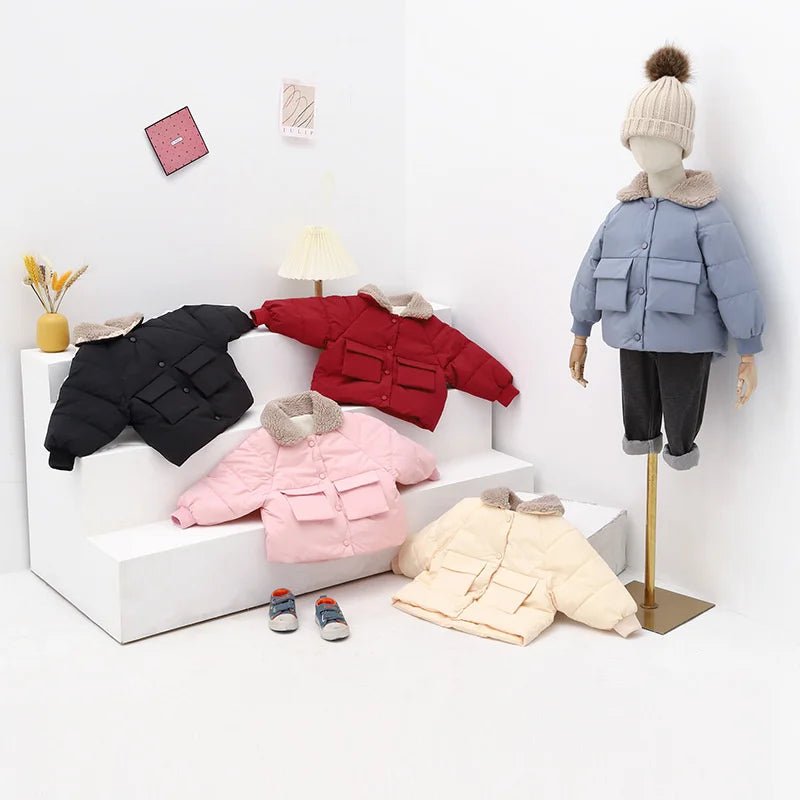 New Middle Children Cotton Jackets Kids Fleece Thick Outerwear Winter Girls Boys Warm Down Coats Baby Clothes Outdoor Coats - PratSN