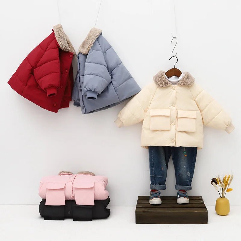 New Middle Children Cotton Jackets Kids Fleece Thick Outerwear Winter Girls Boys Warm Down Coats Baby Clothes Outdoor Coats - PratSN