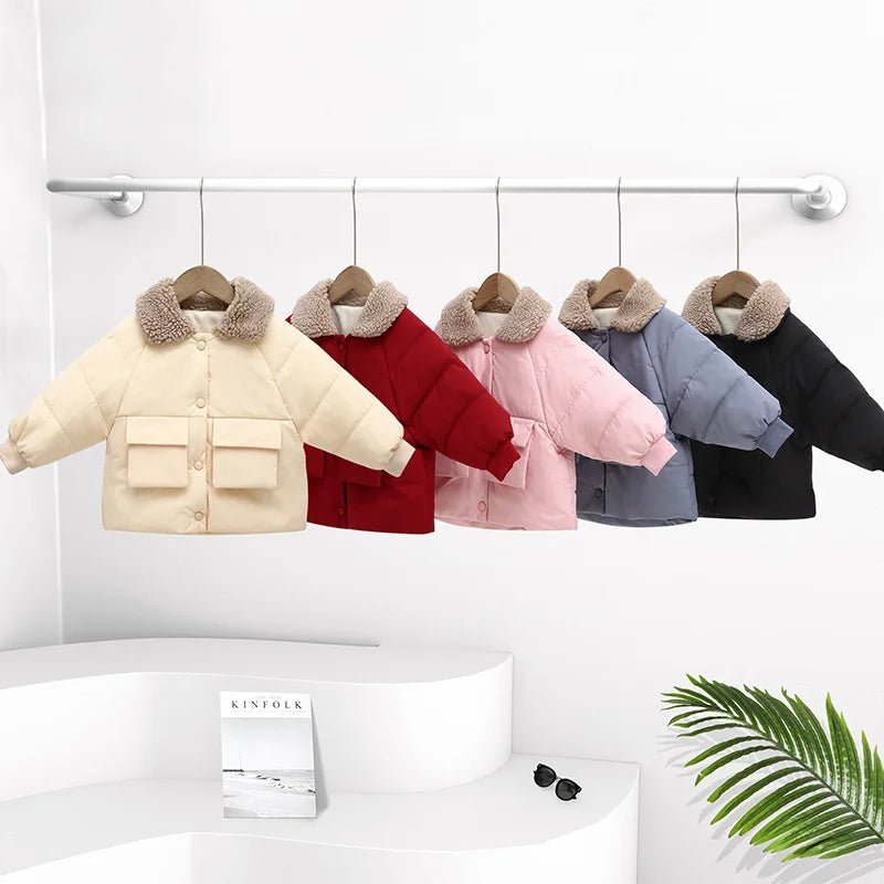 New Middle Children Cotton Jackets Kids Fleece Thick Outerwear Winter Girls Boys Warm Down Coats Baby Clothes Outdoor Coats - PratSN