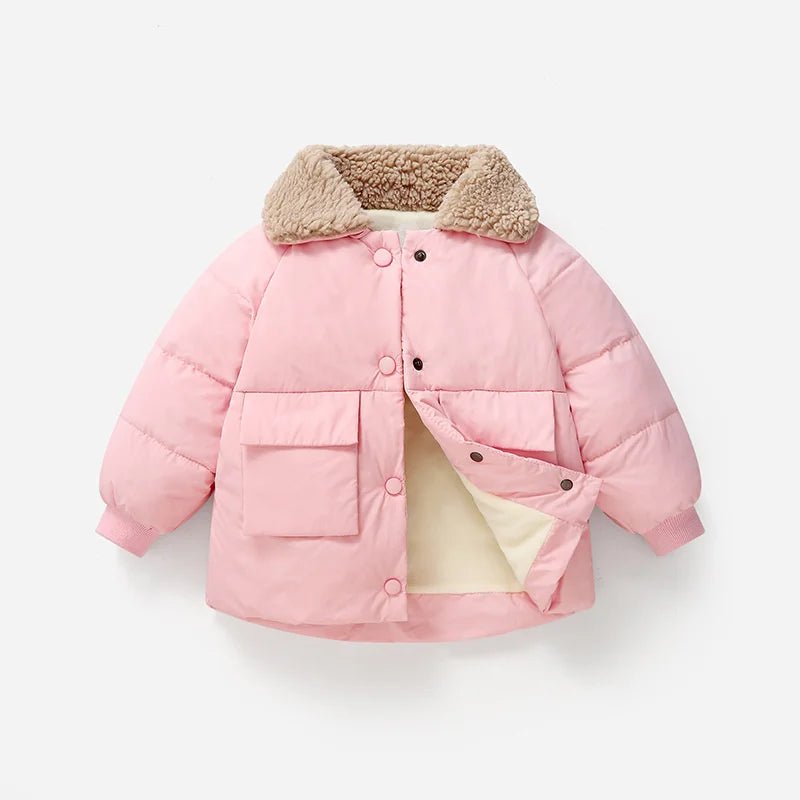 New Middle Children Cotton Jackets Kids Fleece Thick Outerwear Winter Girls Boys Warm Down Coats Baby Clothes Outdoor Coats - PratSN