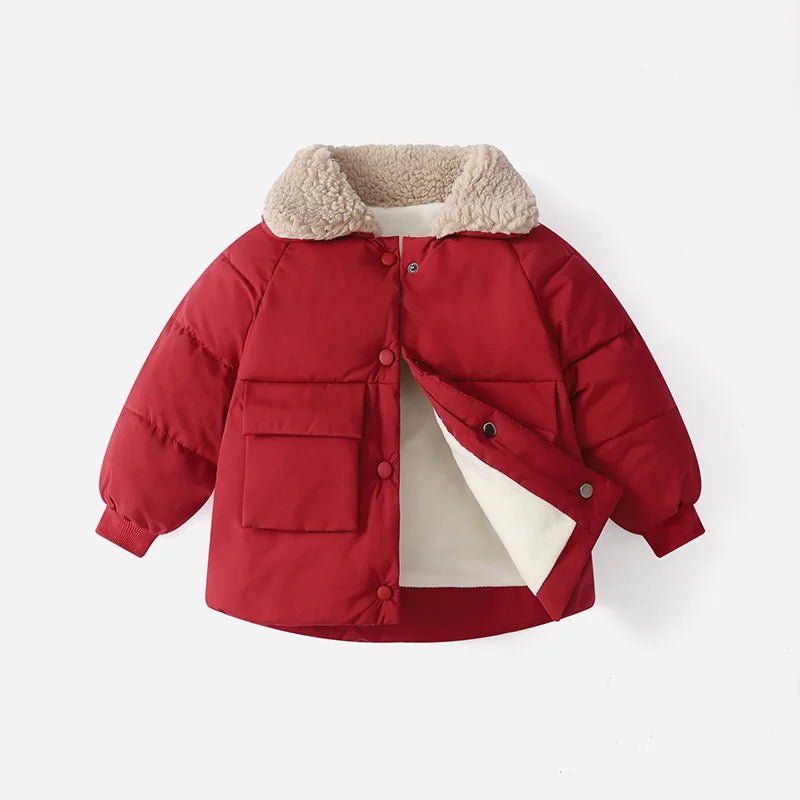 New Middle Children Cotton Jackets Kids Fleece Thick Outerwear Winter Girls Boys Warm Down Coats Baby Clothes Outdoor Coats - PratSN