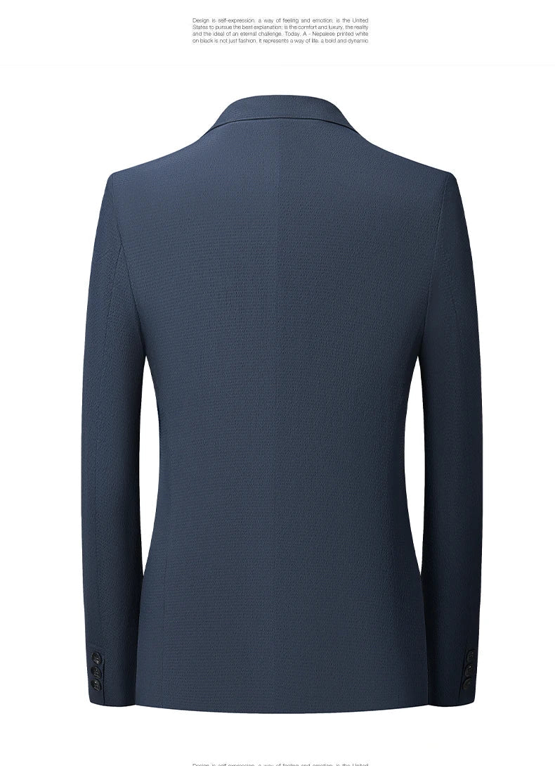 New Solid Men Blazer Regular Fit Long Sleeve Blazers for Men Solid Color Casual Suit Korean Slim Fit Formal Business Suit - PratSN