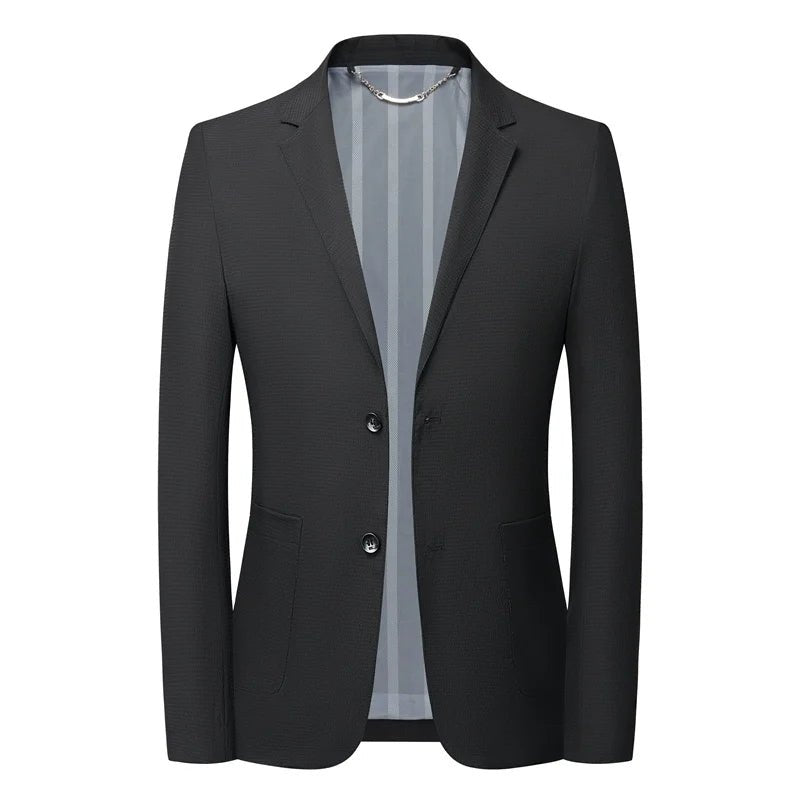 New Solid Men Blazer Regular Fit Long Sleeve Blazers for Men Solid Color Casual Suit Korean Slim Fit Formal Business Suit - PratSN