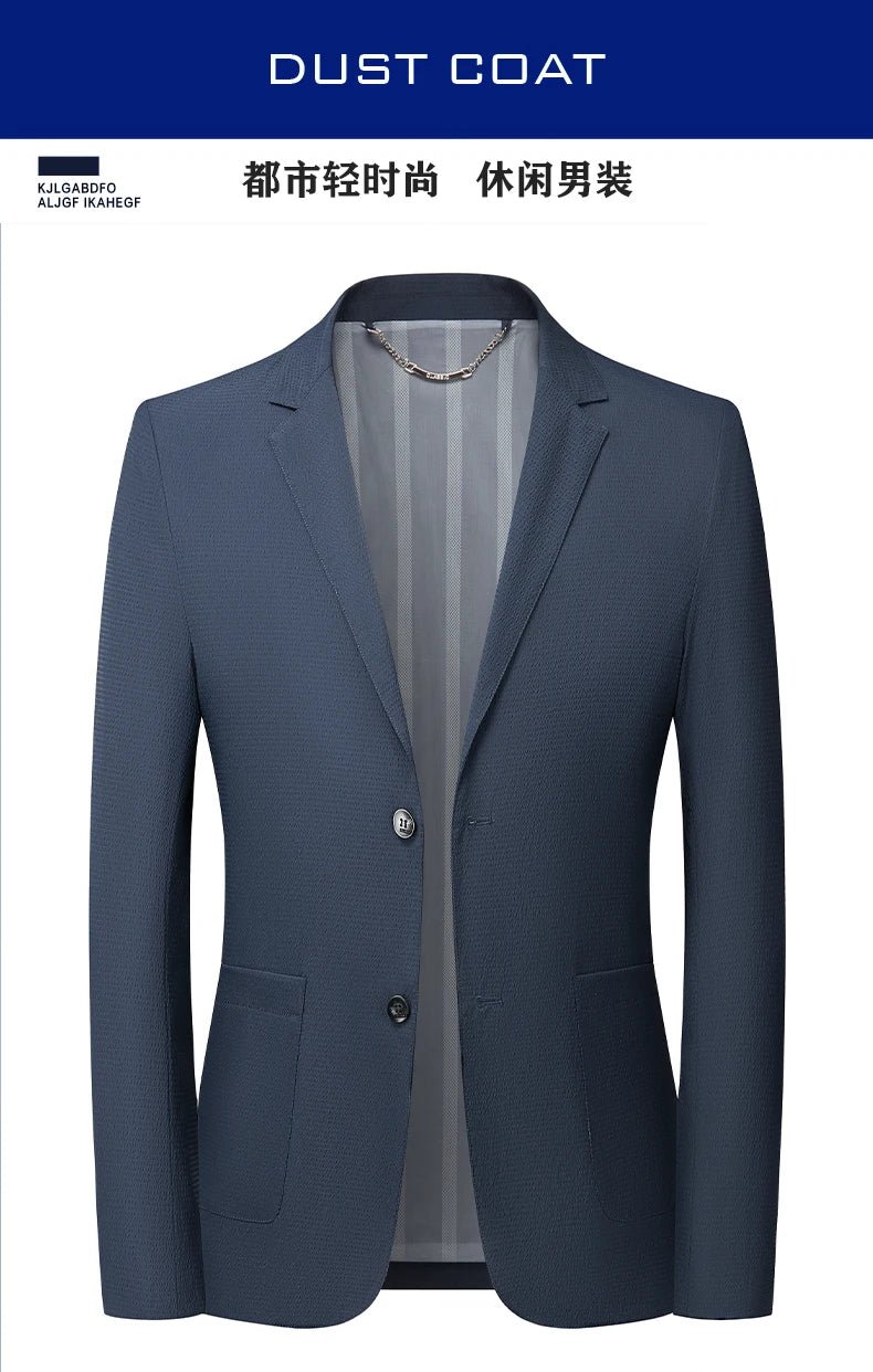 New Solid Men Blazer Regular Fit Long Sleeve Blazers for Men Solid Color Casual Suit Korean Slim Fit Formal Business Suit - PratSN