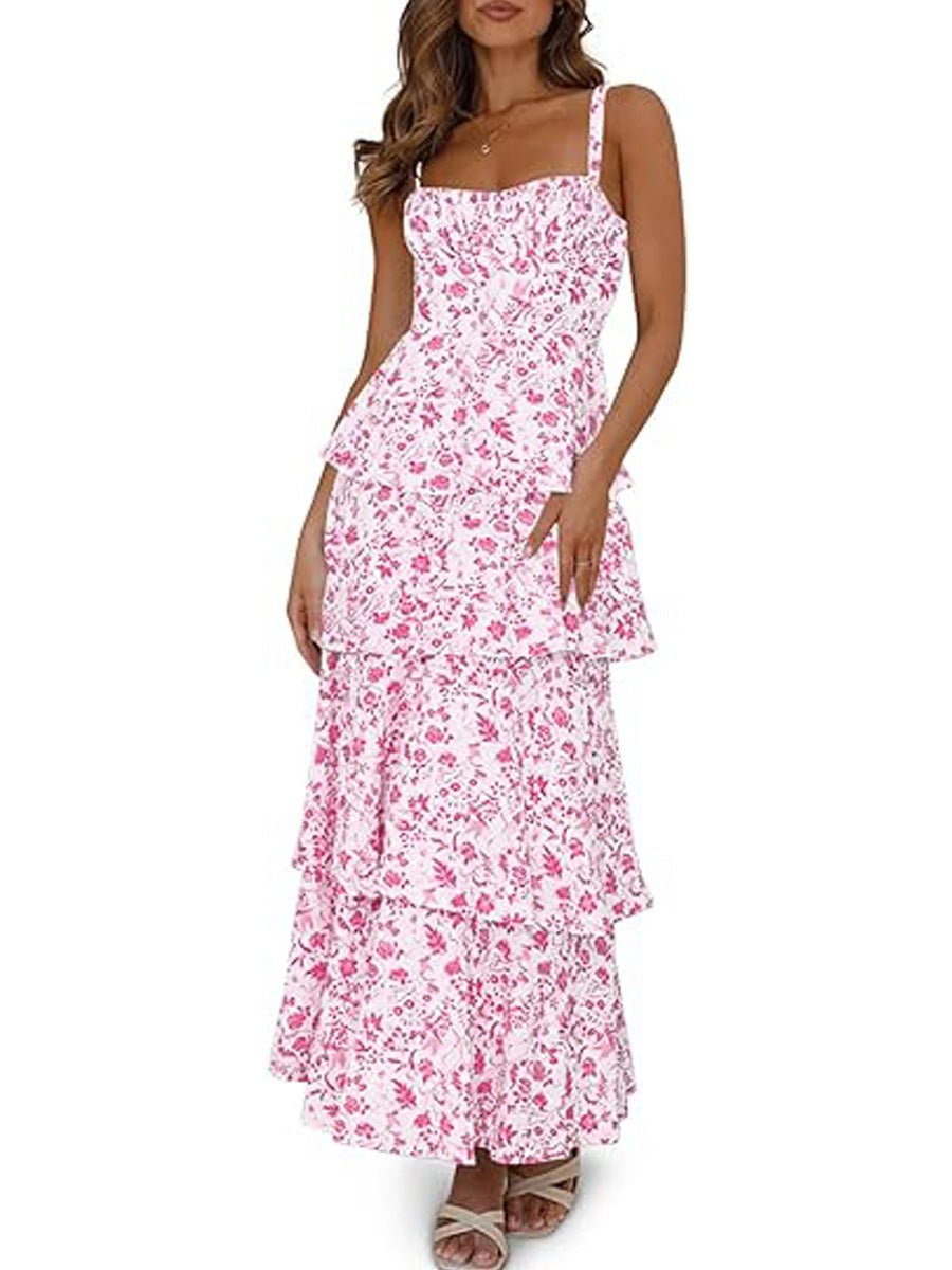New Spring And Summer Floral Holiday Party Backless Sexy Sweet Formal Dress Women - PratSN