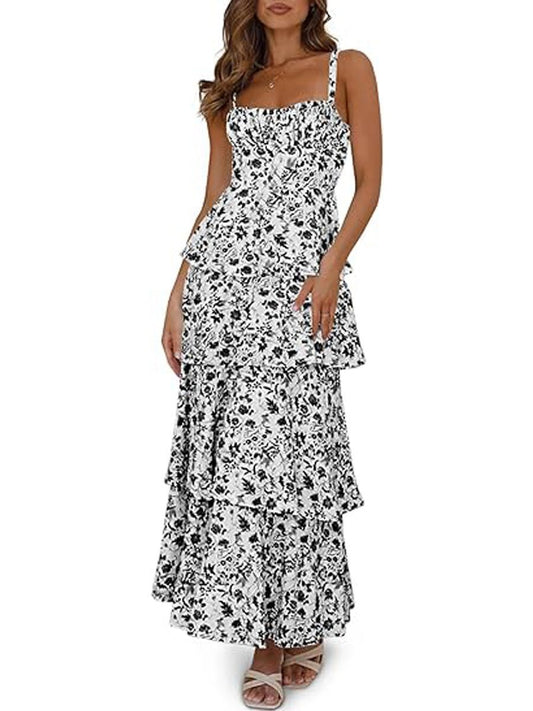 New Spring And Summer Floral Holiday Party Backless Sexy Sweet Formal Dress Women - PratSN