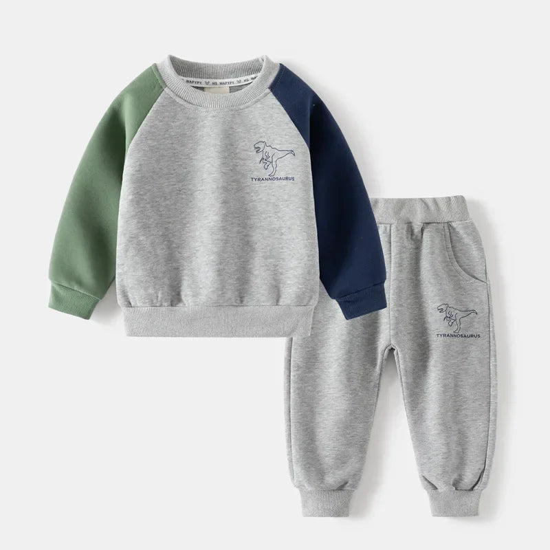 New Spring Autumn Children Clothes Set Color Patchwork Kids Boys Two - Piece Sets Children Boy Casual Tracksuit Outfits Tops Pants - PratSN