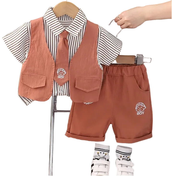New Summer Baby Boys Clothes Suit Children Shirt Shorts 2Pcs/Sets Toddler Clothing Infant Casual Cotton Costume Kids Tracksuits - PratSN
