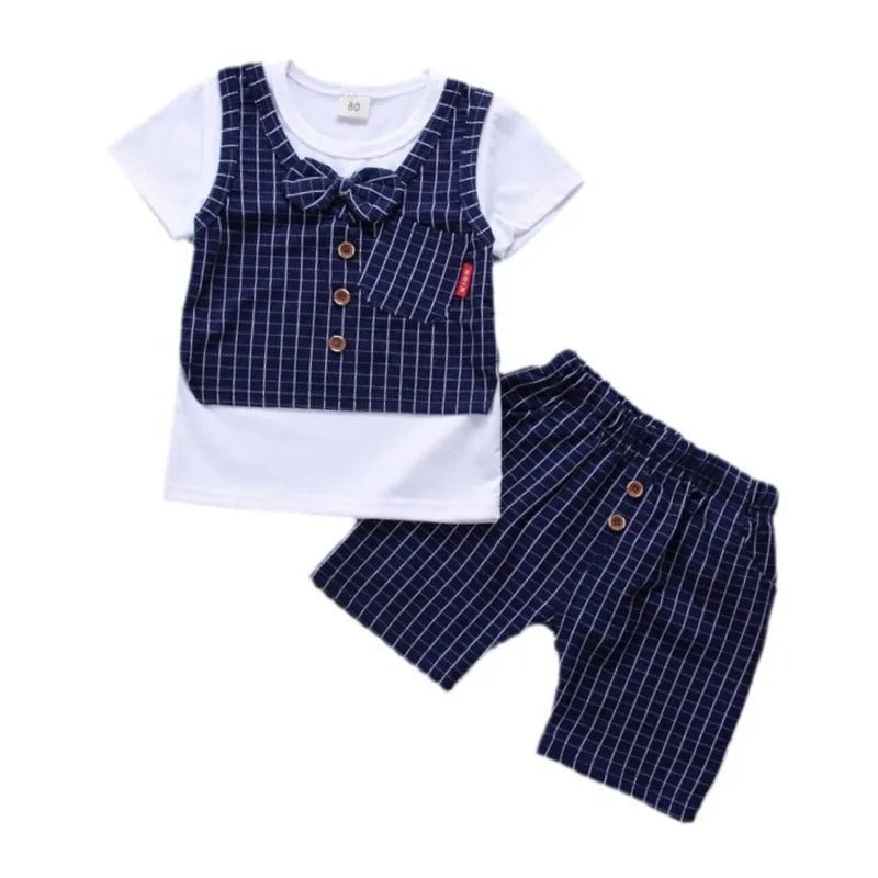 New Summer Baby Clothes Suit Children Boys Casual Plaid T-Shirt Shorts 2Pcs/Sets Toddler Costume Infant Outfits Kids Tracksuits - PratSN
