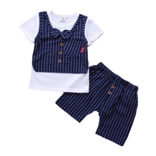 New Summer Baby Clothes Suit Children Boys Casual Plaid T-Shirt Shorts 2Pcs/Sets Toddler Costume Infant Outfits Kids Tracksuits - PratSN