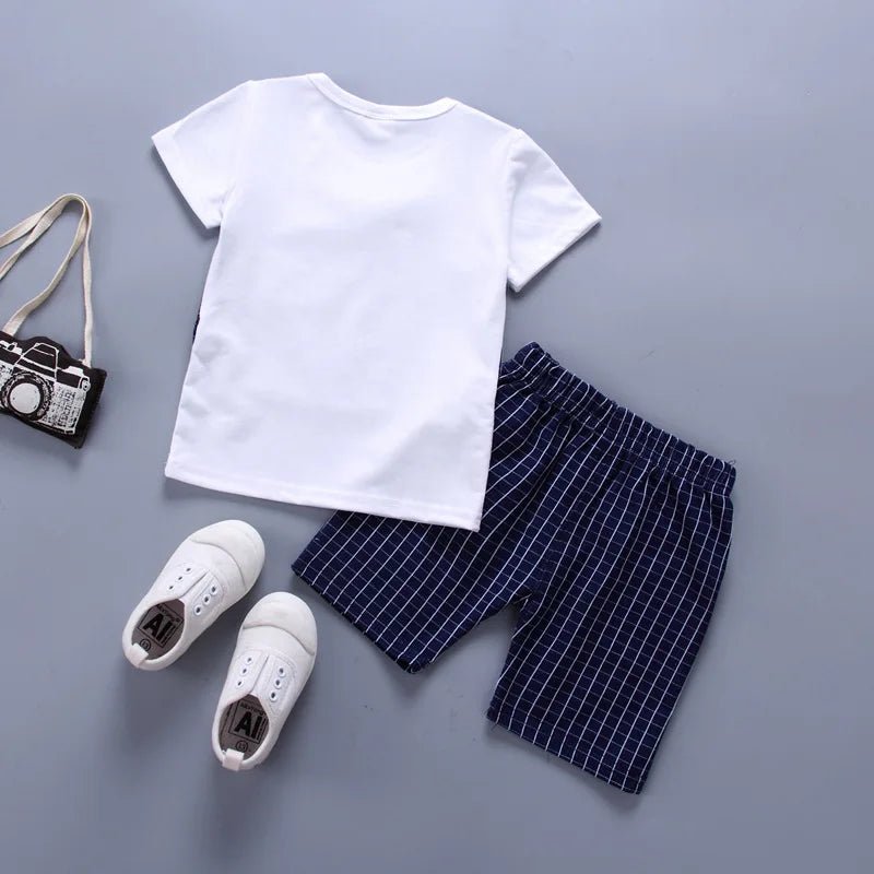 New Summer Baby Clothes Suit Children Boys Casual Plaid T-Shirt Shorts 2Pcs/Sets Toddler Costume Infant Outfits Kids Tracksuits - PratSN