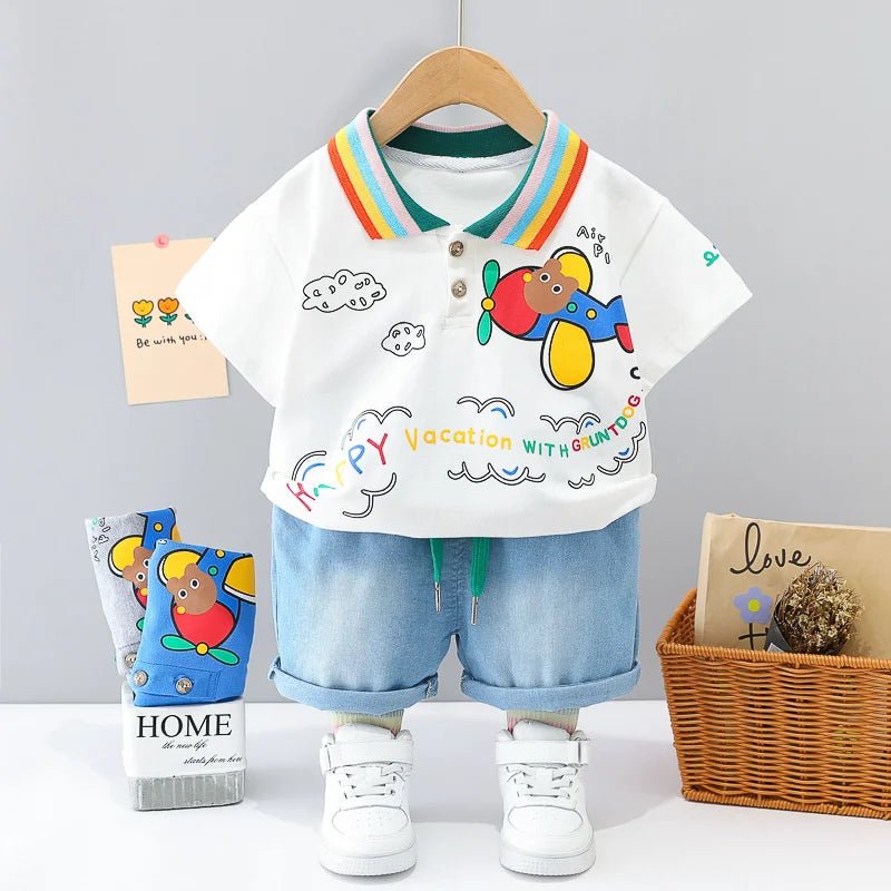 New Summer Baby Girls Clothes Suit Children Boys Fashion T-Shirt Shorts 2Pcs/Sets Toddler Casual Cotton Costume Kids Tracksuits - PratSN