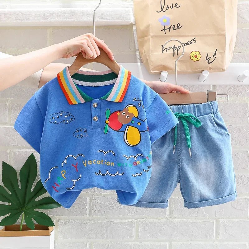 New Summer Baby Girls Clothes Suit Children Boys Fashion T-Shirt Shorts 2Pcs/Sets Toddler Casual Cotton Costume Kids Tracksuits - PratSN