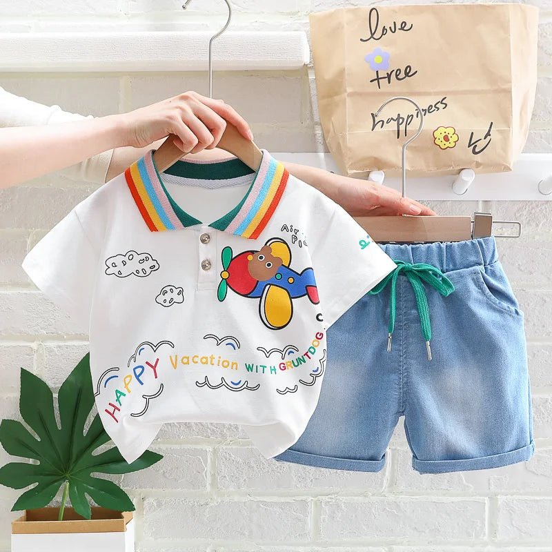 New Summer Baby Girls Clothes Suit Children Boys Fashion T-Shirt Shorts 2Pcs/Sets Toddler Casual Cotton Costume Kids Tracksuits - PratSN