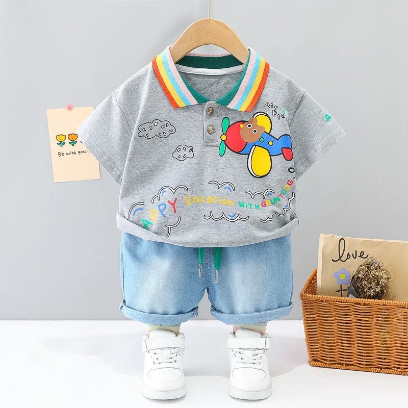 New Summer Baby Girls Clothes Suit Children Boys Fashion T-Shirt Shorts 2Pcs/Sets Toddler Casual Cotton Costume Kids Tracksuits - PratSN