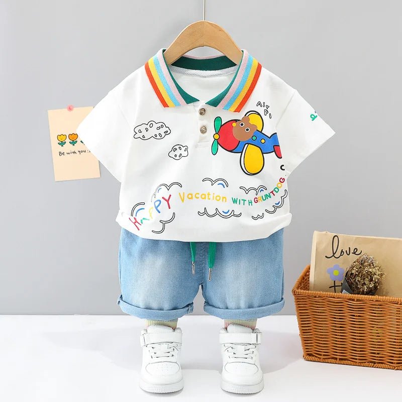 New Summer Baby Girls Clothes Suit Children Boys Fashion T-Shirt Shorts 2Pcs/Sets Toddler Casual Cotton Costume Kids Tracksuits - PratSN
