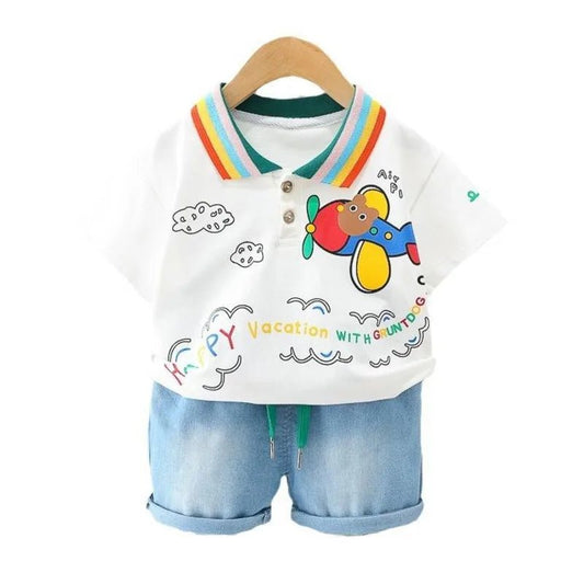 New Summer Baby Girls Clothes Suit Children Boys Fashion T-Shirt Shorts 2Pcs/Sets Toddler Casual Cotton Costume Kids Tracksuits - PratSN