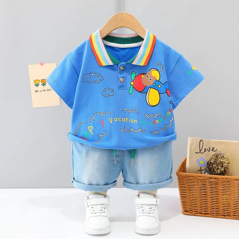 New Summer Baby Girls Clothes Suit Children Boys Fashion T-Shirt Shorts 2Pcs/Sets Toddler Casual Cotton Costume Kids Tracksuits - PratSN