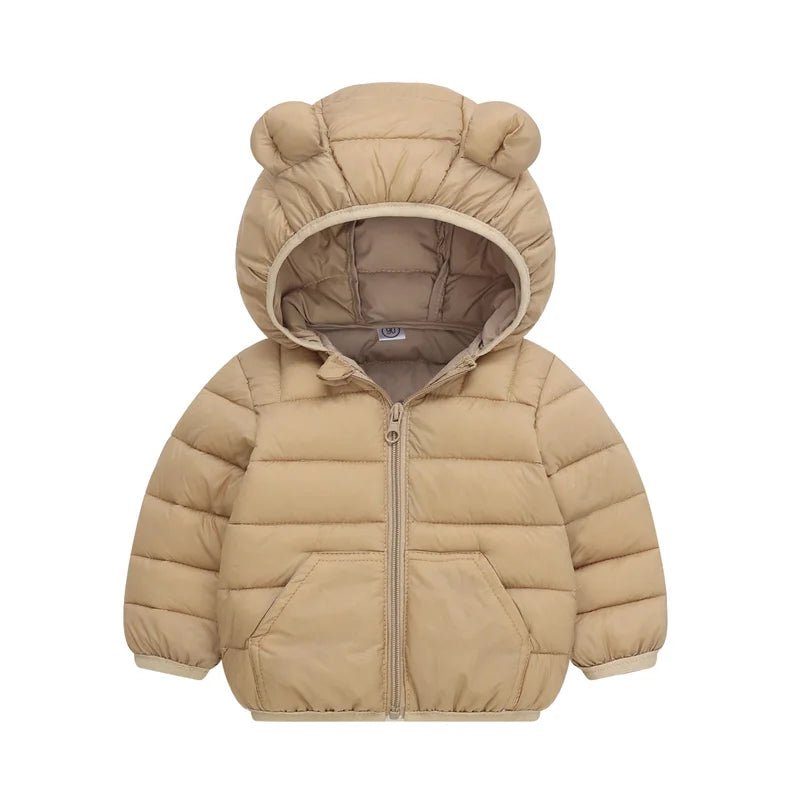 New Winter Down Warm Jackets Autumn Baby Thin Hooded Cotton Coats Girls Boys Cute Solid Outerwear 2 - 6 Years - PratSN
