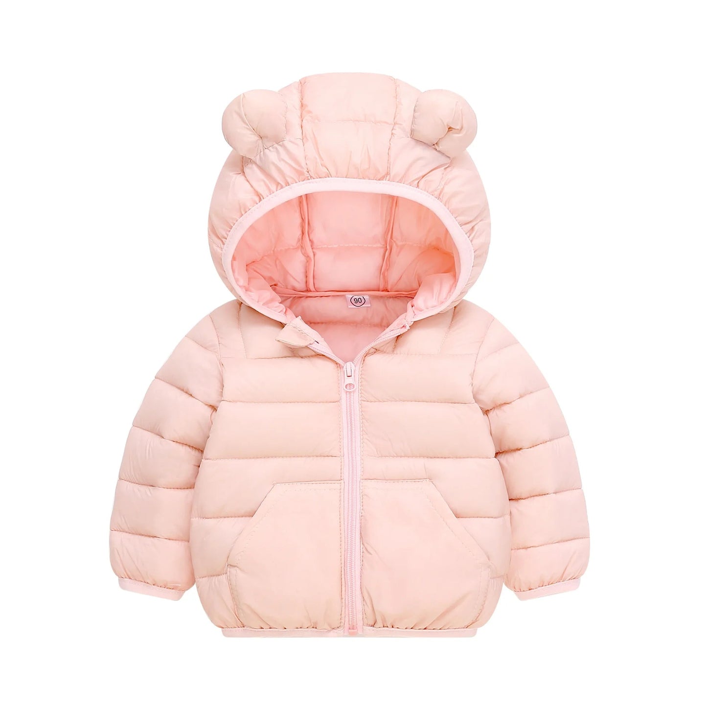 New Winter Down Warm Jackets Autumn Baby Thin Hooded Cotton Coats Girls Boys Cute Solid Outerwear 2 - 6 Years - PratSN