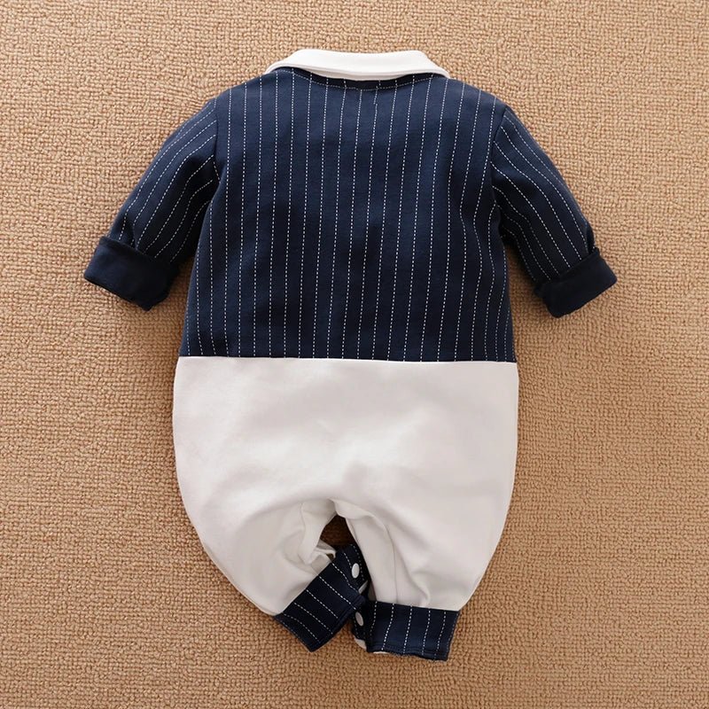 Newborn Clothes Spring And Autumn 0 - 18m Gentleman Style Handsome Formal Dress Party Cotton Comfortable Long Sleeved BabyJumpsuit - PratSN