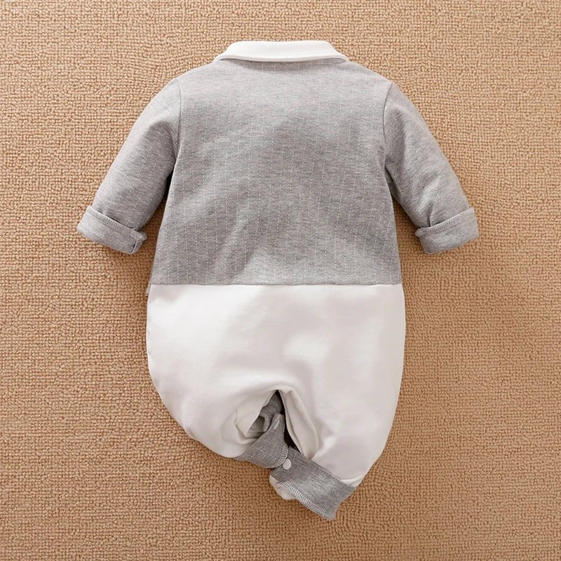 Newborn Clothes Spring And Autumn 0 - 18m Gentleman Style Handsome Formal Dress Party Cotton Comfortable Long Sleeved BabyJumpsuit - PratSN