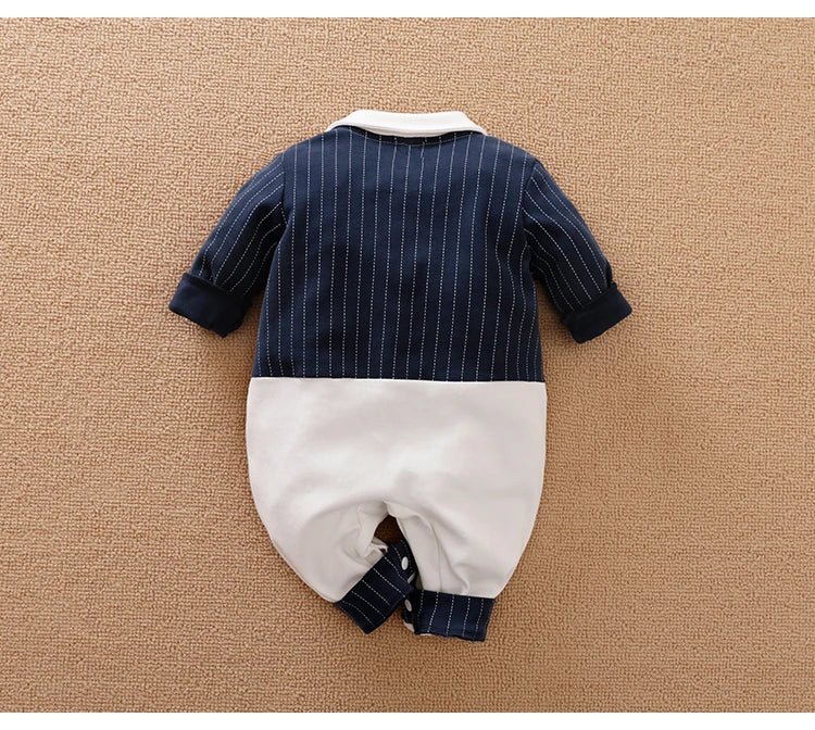 Newborn Clothes Spring And Autumn 0 - 18m Gentleman Style Handsome Formal Dress Party Cotton Comfortable Long Sleeved BabyJumpsuit - PratSN