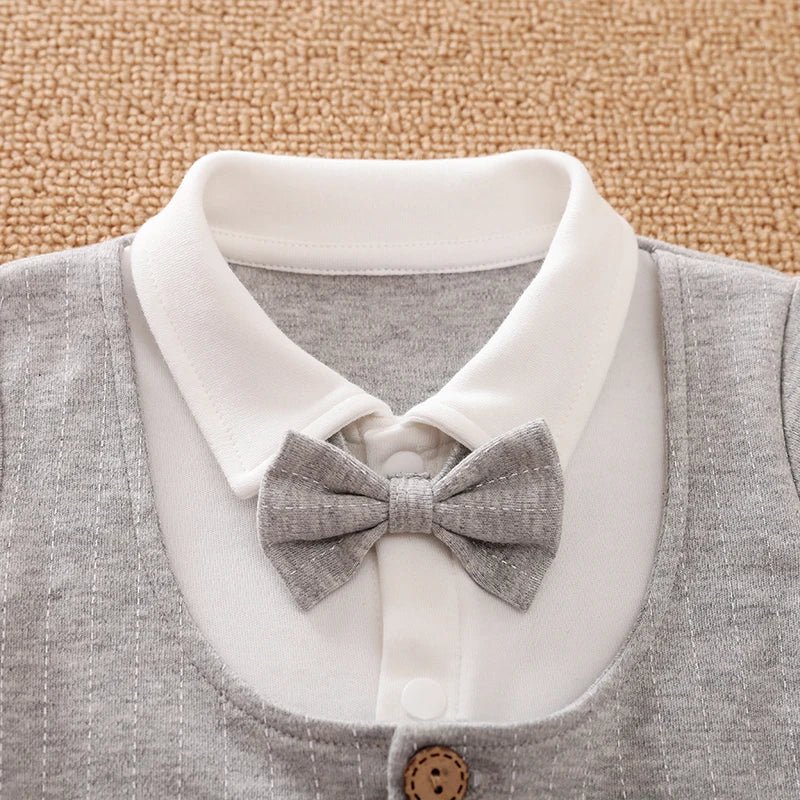 Newborn Clothes Spring And Autumn 0 - 18m Gentleman Style Handsome Formal Dress Party Cotton Comfortable Long Sleeved BabyJumpsuit - PratSN