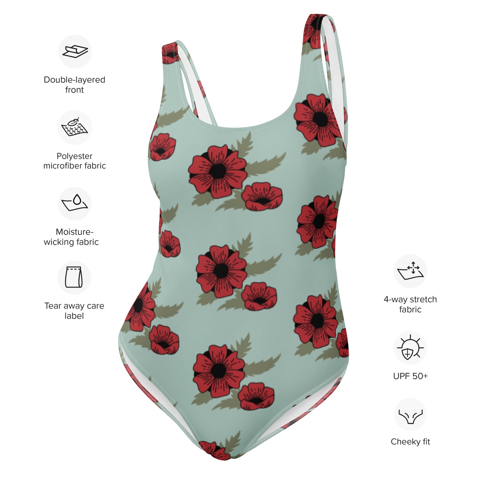 One-Piece Swimsuit Women Modest Tummy Control Swimdress Opal Red