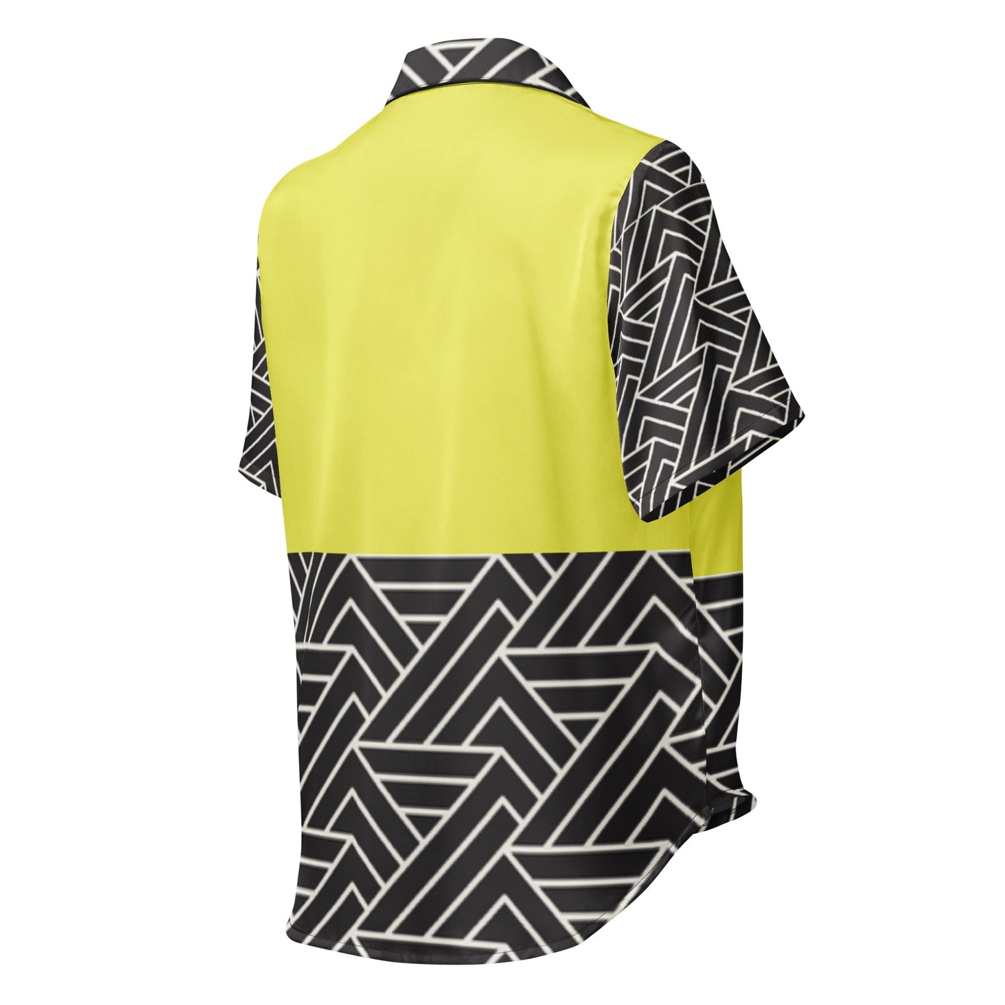 Paris daisy yellow and black color all - over print women’s short sleeve pajama top - PratSN