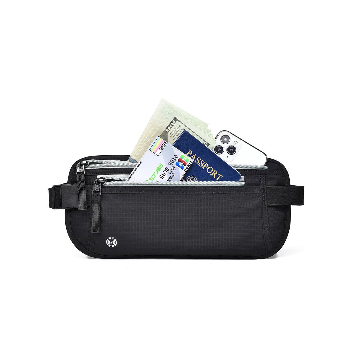 Passport Document Bag Personal Invisible Waterproof Mobile Phone Waist Bag - PratSN