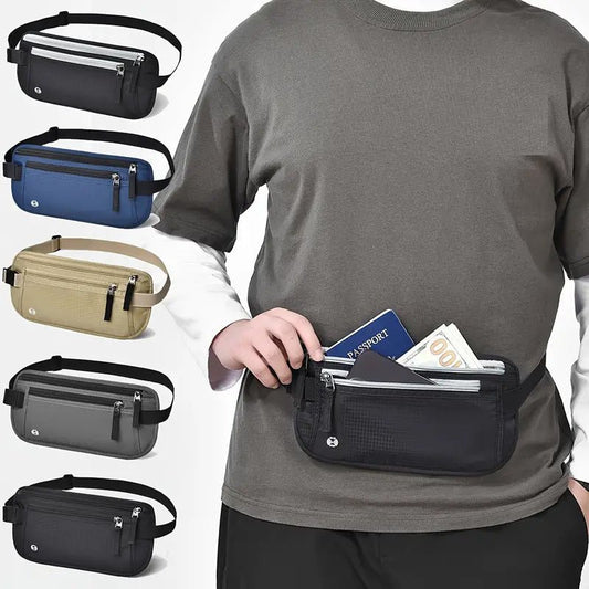 Passport Document Bag Personal Invisible Waterproof Mobile Phone Waist Bag - PratSN