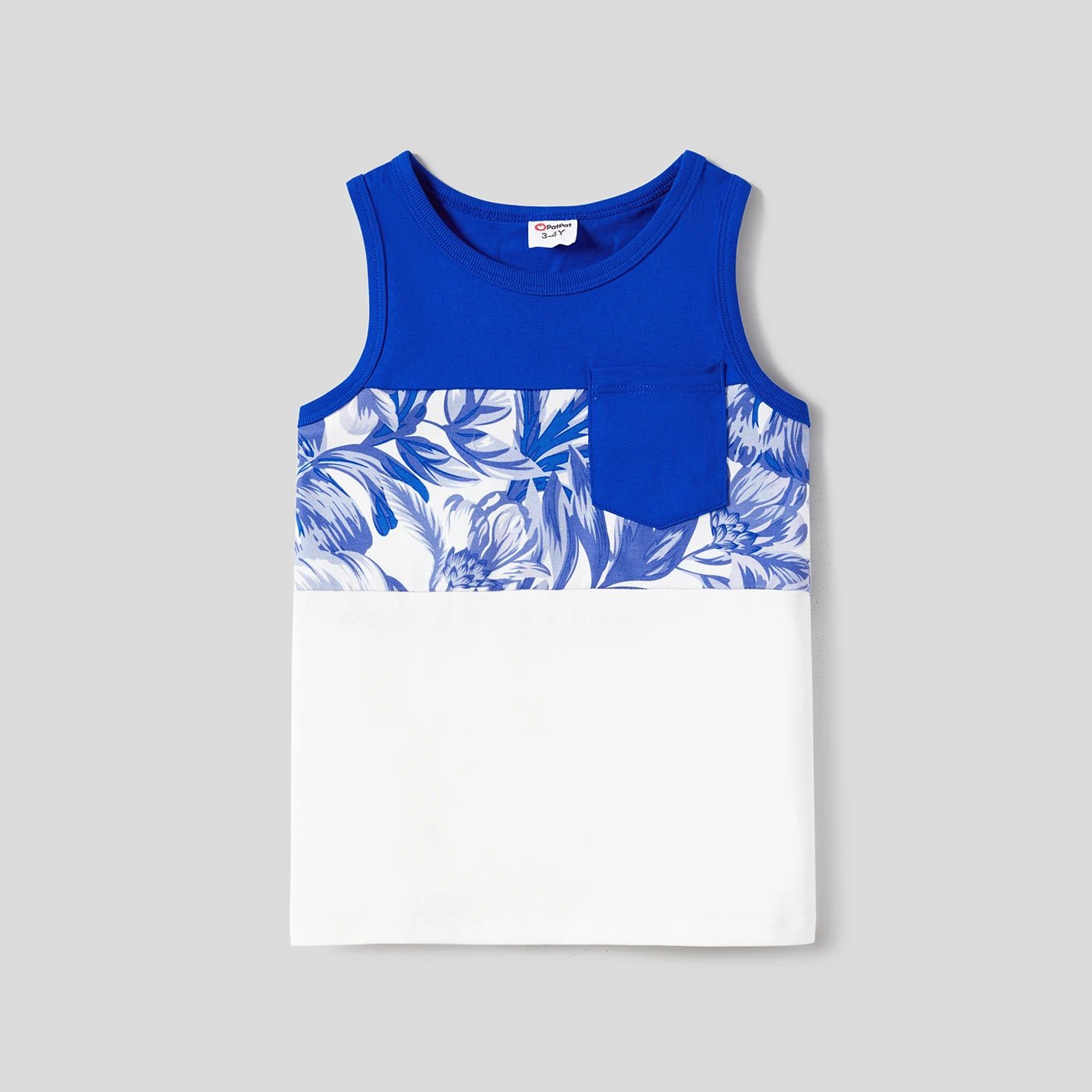 PatPat Family Matching Color Block Sleeveless Shirt and Floral Cami Button Hi - Low Dress Sets - PratSN