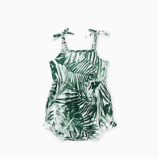 PatPat Family Matching Floral Panel Tee or Tropical Leaf Pattern Button V - Neck Ruched Dress Sets - PratSN