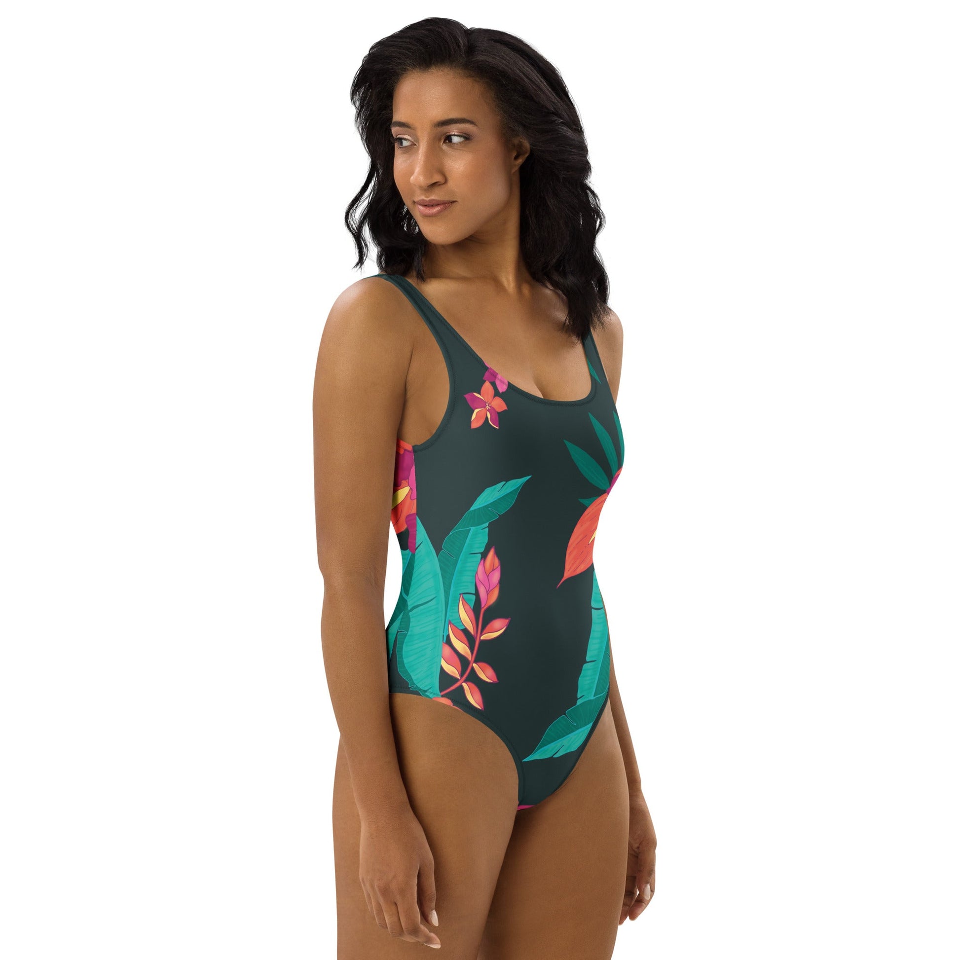Peacock Blue and Pink Swimsuit for Her | Women's One - Piece Swimsuit - PratSN