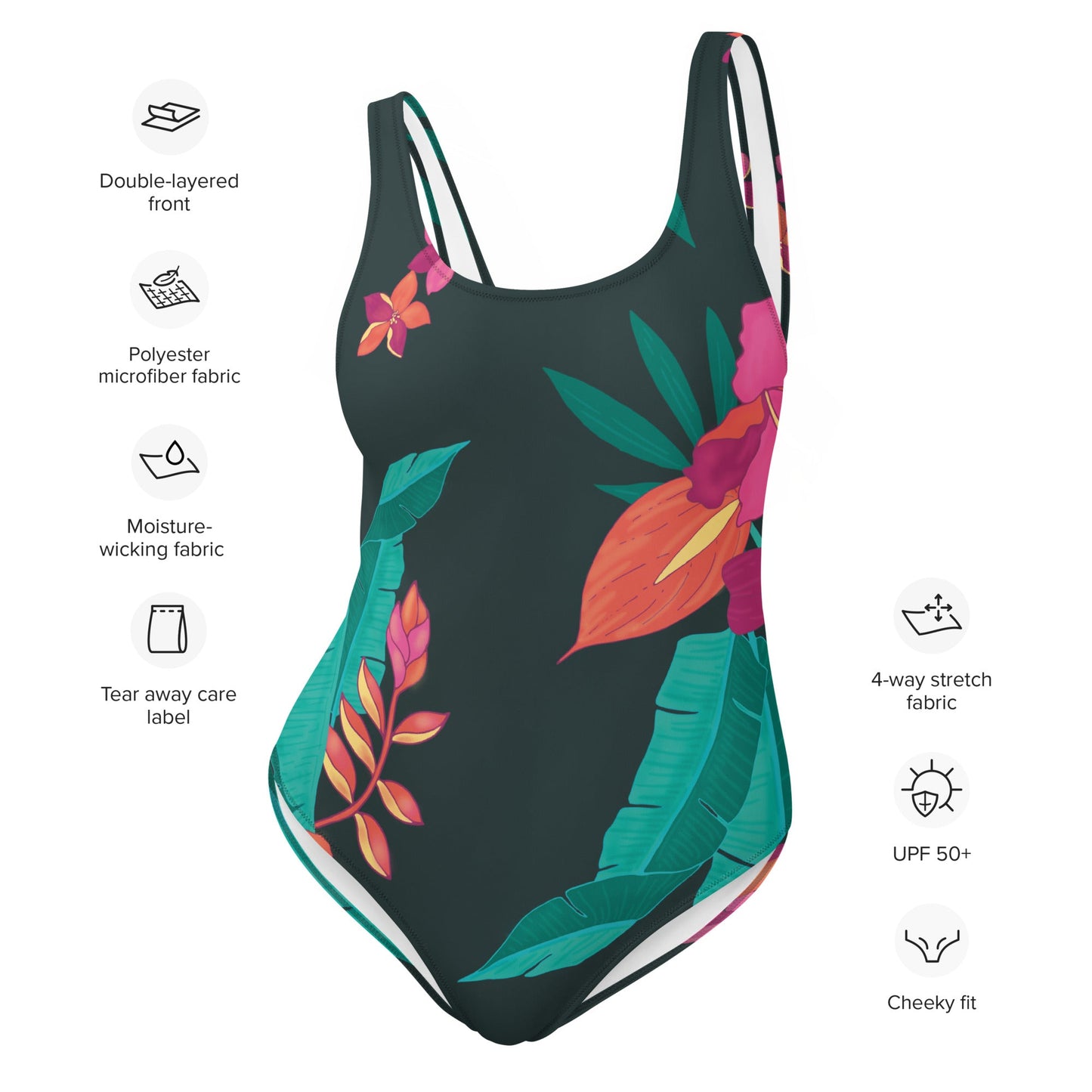 Peacock Blue and Pink Swimsuit for Her | Women's One - Piece Swimsuit - PratSN