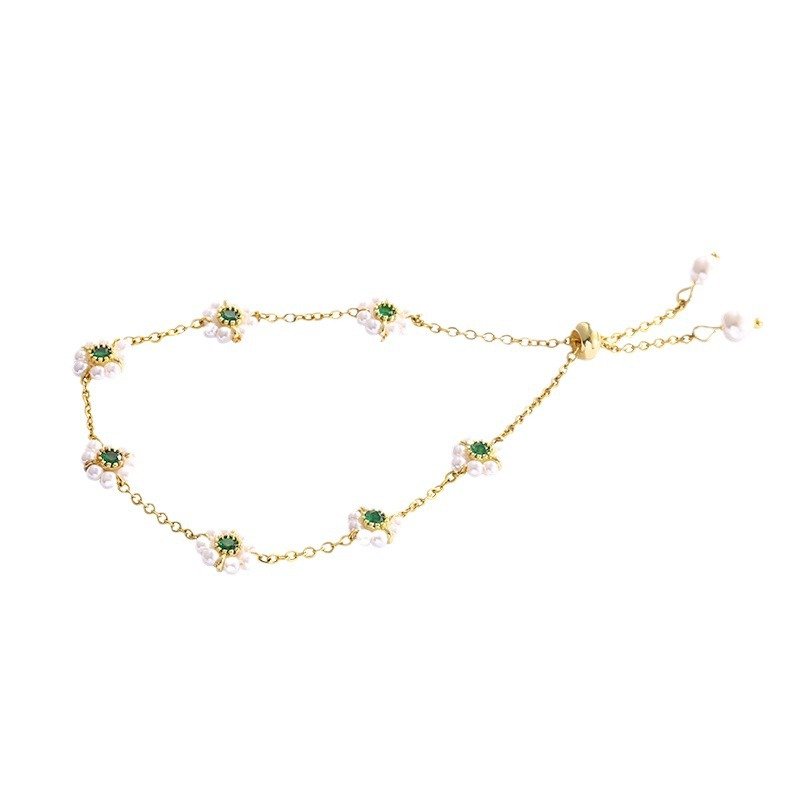 Pearl Flowers Bracelet All - match Fashion Adjustable Chain Bracelet - PratSN