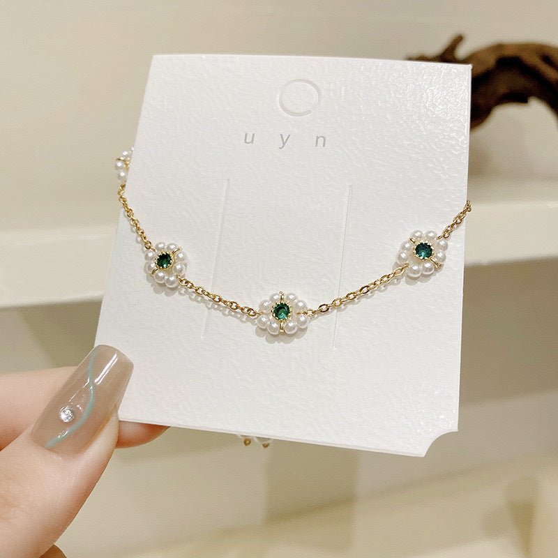 Pearl Flowers Bracelet All - match Fashion Adjustable Chain Bracelet - PratSN