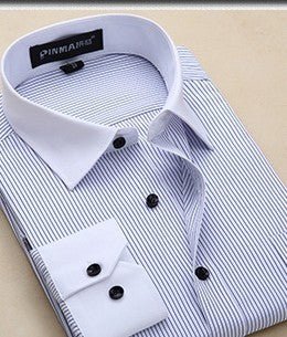 Plus Size Men Business Long Sleeve Shirts - PratSN