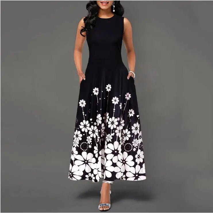 plus Size Printed Dr Long Skirt Women's Summer Cotton Basic Sle mid Waist A - Line Skirt Casual Comfortable Dr - PratSN