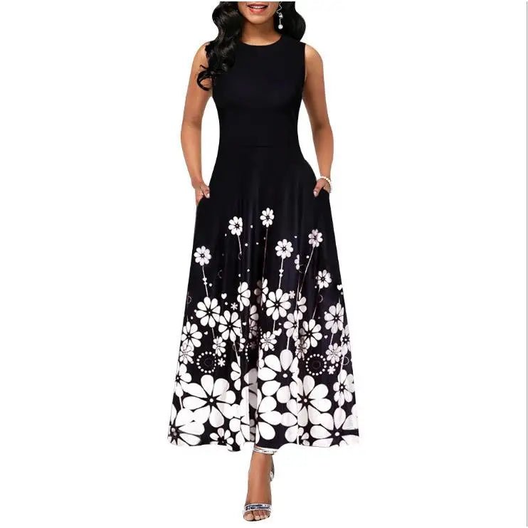 plus Size Printed Dr Long Skirt Women's Summer Cotton Basic Sle mid Waist A - Line Skirt Casual Comfortable Dr - PratSN