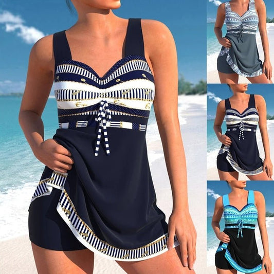 Plus Size Quick - drying Women's Split Skirt Bikini Swimsuit - PratSN