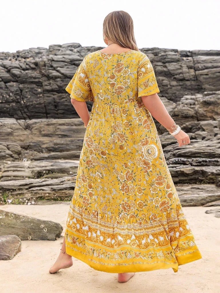 Plus Size Women's Dresses Bohemian Leisure Vacation - PratSN