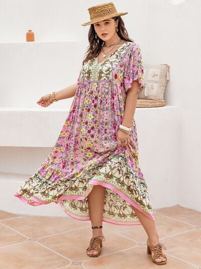 Plus Size Women's Dresses Bohemian Leisure Vacation - PratSN