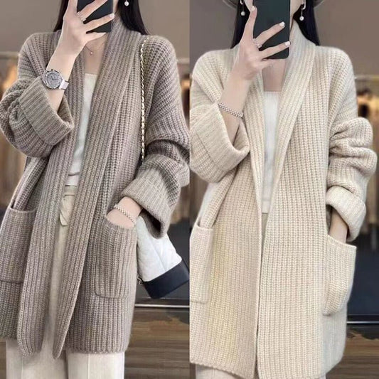 Plus Size Women's Sweater Cardigan Mid - length - PratSN