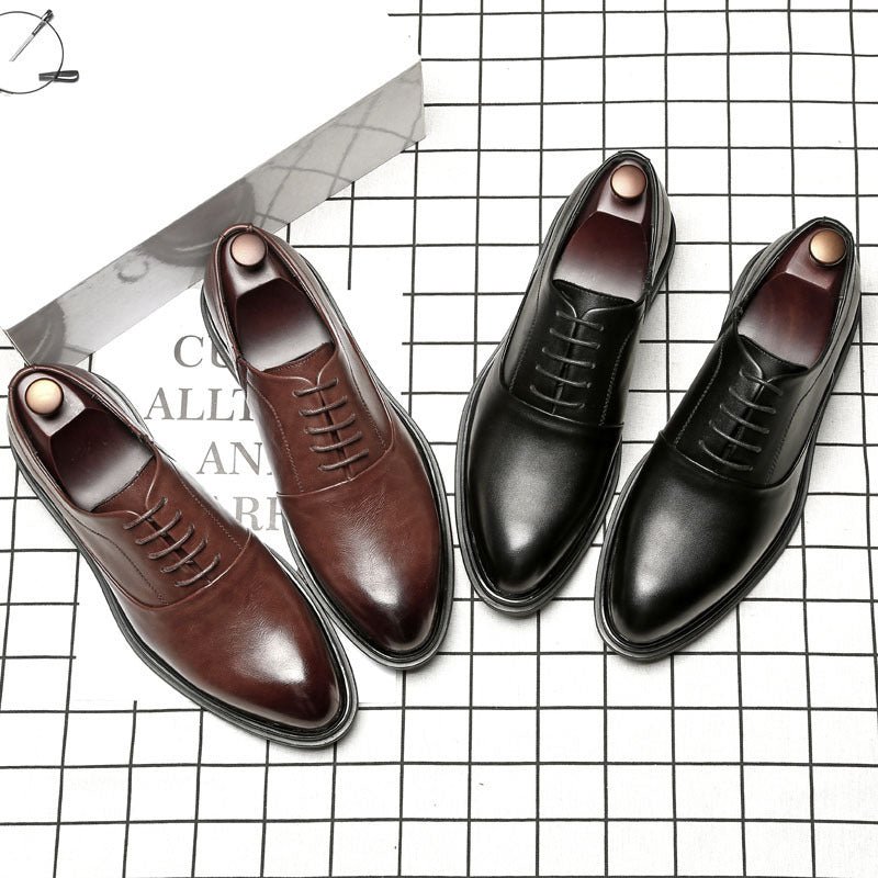 Pointed Casual Men's Shoes Business Work Leather Shoes - PratSN