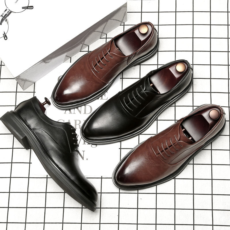Pointed Casual Men's Shoes Business Work Leather Shoes - PratSN